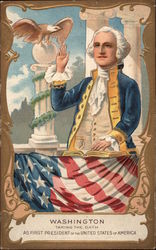 Washington Taking the Oath as First President of the United States of America Postcard