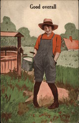 Girl Farmer Carrying Bucket of Milk Postcard