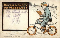 Here's a Hurry Up Message! Bicycles Postcard Postcard