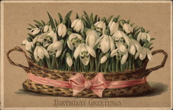 Basket of White Flowers Postcard