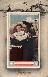 Sailor and Woman Hugging Postcard