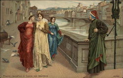 L'incontro di Dante con Beatrice Art Postcard Postcard