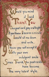 Thank You Post Card Postcard