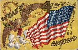 July 4th Greeting Postcard