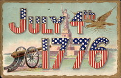 July 4th 1776 4th of July Postcard Postcard