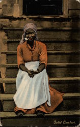 Black woman smoking a pipe Postcard