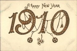 A happy New Year 1910 Year Dates Postcard Postcard