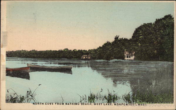 North Cove from Bathing Beach, West Lake, Monponsett Hanson, MA