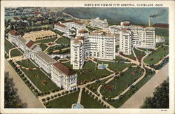 Bird's Eye View of City Hospital Cleveland, OH Postcard Postcard