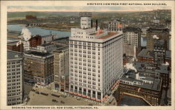 Bird's Eye view from First National Bank Building Pittsburgh, PA Postcard Postcard