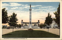 Jefferson Davis Monument Richmond, VA Postcard Postcard