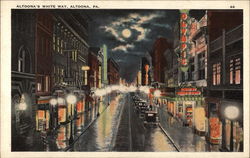 Altoona's White Way Pennsylvania Postcard Postcard