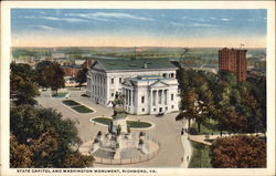 State Capitol and Washington Monument Postcard