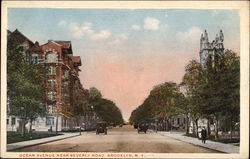 Ocean Avenue Newr Beverly Road Postcard