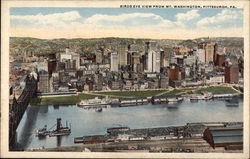 Bird's Eye View From Mt. Washington Pittsburgh, PA Postcard Postcard