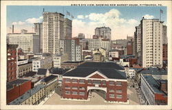 Bird's Eye View, Showing New Market House Pittsburgh, PA Postcard Postcard