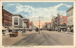 Broad Street, Looking East Richmond, VA Postcard Postcard