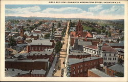 Bird's Eye View looking up Morgantown Street Uniontown, PA Postcard Postcard