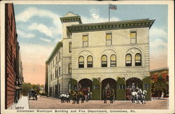 Uniontown Municiapl Building and Fire Department Pennsylvania Postcard Postcard