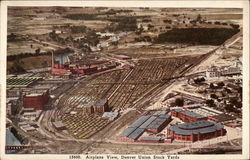 Airplane View, Denver Union Stock Yards Colorado Postcard Postcard