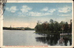 View from the Playground, Farm Pond Framingham, MA Postcard Postcard