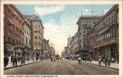 Market Street, Looking West Harrisburg, PA Postcard Postcard