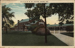 C. & N. W. Railway Station Racine, WI Postcard Postcard