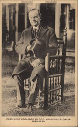 President Coolidge in Gov. Bradford's Chair, 1620-1920 Postcard