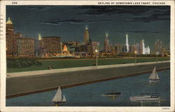 Skyline of Downtown Lake Front Postcard