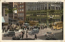 State and Washington Streets Chicago, IL Postcard Postcard