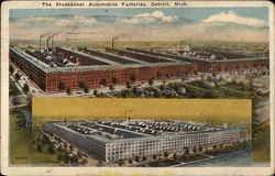 The Studebaker Automobile Factories Detroit, MI Postcard Postcard