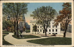 Fire and Marine Insurance Building from Merrick Park Postcard