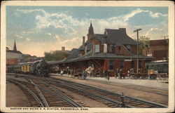 Boston and Maine RR Station Greenfield, MA Postcard Postcard