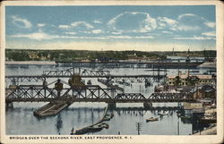 Bridges over the Seekonk River East Providence, RI Postcard Postcard