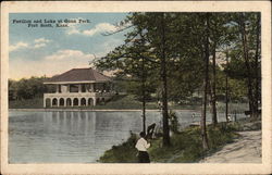 Pavillion and Lake at Gunn Park Postcard