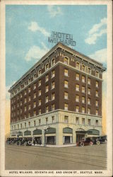 Hotel Wilhard, Seventh Ave. and Union St Seattle, WA Postcard Postcard