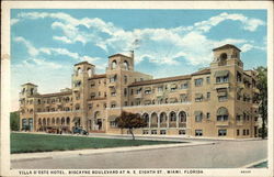 Villa D'Este Hotel, Biscayne Boulevard at NE Eighth St Postcard