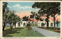 City Pier and Band Shell Sebring, FL Postcard Postcard