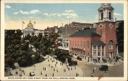 State House and Park Street from the Mall Postcard