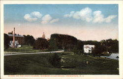 Scene on the golf course, showing club house Postcard