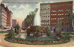 Fountain, Capitol Square Park Postcard