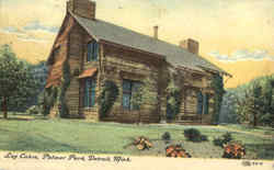 Log Cabin, Palmer Park Detroit, MI Postcard Postcard