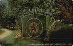 Floral Clock, Gladwin Park Detroit, MI Postcard Postcard