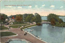 Lagoon and Mound, Belle Isle Postcard