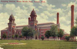 Pumping Station, Water Works Park Detroit, MI Postcard Postcard