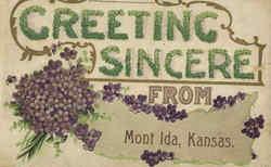 Greeting Sincere From Mont Ida Postcard