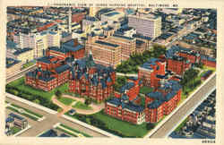 Panoramic View of Johns Hopkins Hospital Baltimore, MD Postcard Postcard