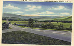 U.S. 40A Looking East From The Cumberland Valley in Western Maryland Postcard