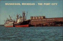 Muskegon, Michigan - The Port City Postcard