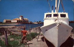 Ocracoke Waterfront and Coast Guard Station Postcard